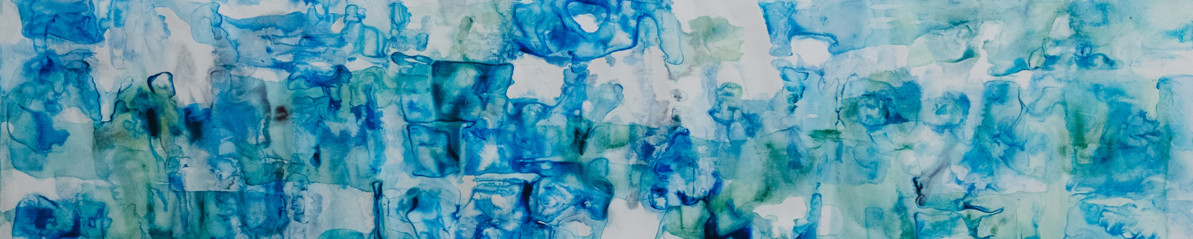 Abstract blue artwork creating using ink and ice
